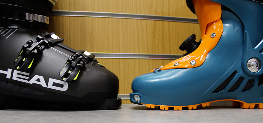 Semelle chaussure alpine (gauche) vs semelle vibram chaussure de rando (droite)